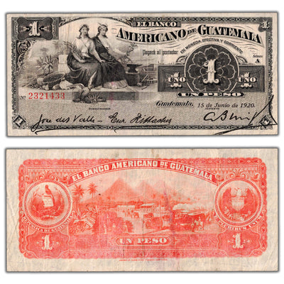 SOLD Guatemala 1920 1 One Peso Note P #S153a