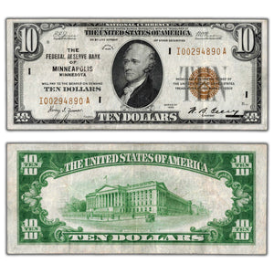 SOLD United States 1929 $10 Ten Dollars National Note Minneapolis, MN Fr. 1860i