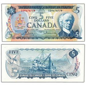 SOLD $5 1972 Bank of Canada Note Bouey-Rasminsky CD Prefix BC-48a - Ch UNC