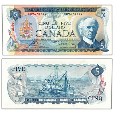 $5 1972 Bank of Canada Note Bouey-Rasminsky CD Prefix BC-48a - Ch UNC