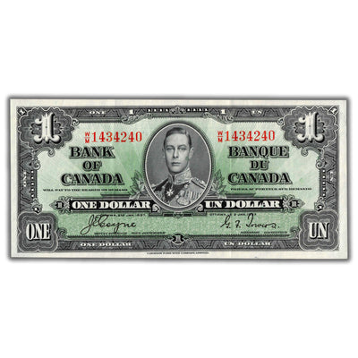 $1 1937 Bank of Canada Note Coyne-Towers W/M Final Prefix BC-21d - Crisp EF