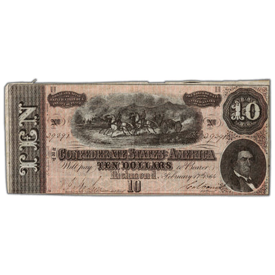 United States 1864 $10 Confederate States of America Note