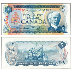 SOLD $5 1972 Bank of Canada Note Lawson-Bouey CP Prefix BC-48b - Ch UNC