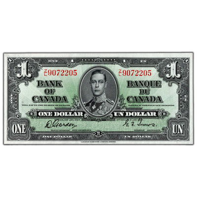 SOLD $1 1937 Bank of Canada Note Gordon-Towers Z/L Prefix BC-21c - Choice UNC