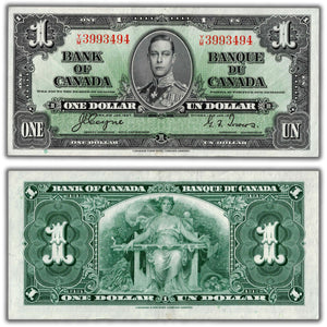 SOLD $1 1937 Bank of Canada Note Coyne-Towers Y/M Prefix BC-21d - EF/AU