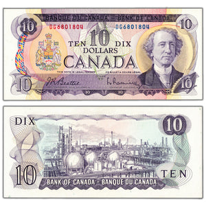 SOLD $10 1971 Bank of Canada Note Beattie-Rasminsky DG Prefix BC-49a - UNC