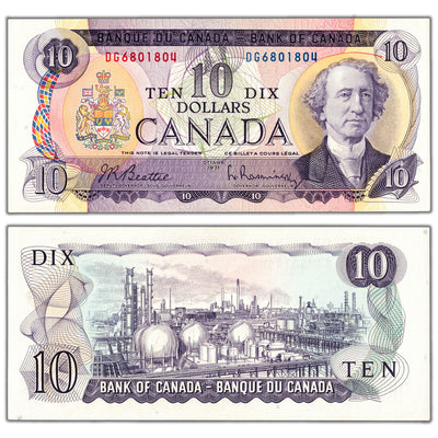 $10 1971 Bank of Canada Note Beattie-Rasminsky DG Prefix BC-49a - UNC