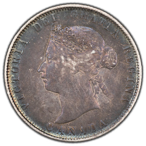 SOLD Canada 1872-H 25 Cents Quarter Silver Coin - VF+