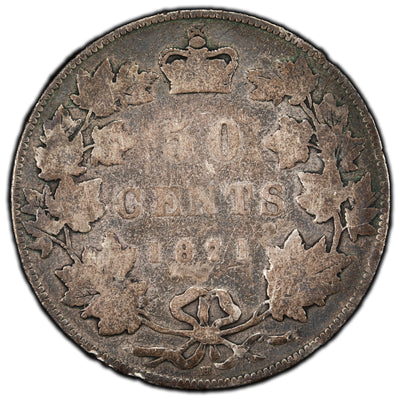 SOLD Canada 1871-H 50 Cents Half Dollar Silver Coin - Good