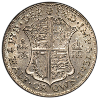 Great Britain 1931 1/2 Half Crown Silver Coin KM #835 - UNC+