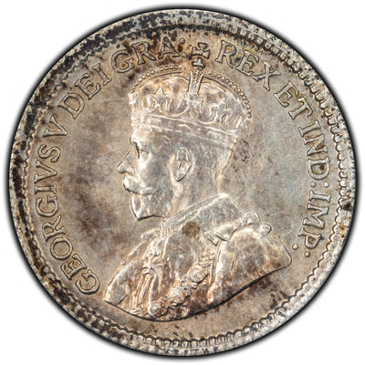 Canada 1916 5 Cents Silver Coin - ICCS MS-65