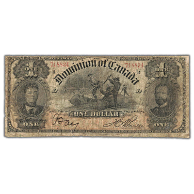 SOLD $1 1898 Dominion of Canada Note Outward ONE's Series R DC-13c