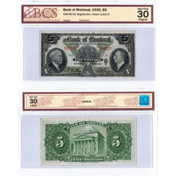 $5 1935 Bank of Montreal Canada Chartered Note #505-60-02 - BCS VF-30