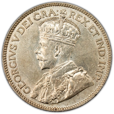 Canada 1919 25 Cents Quarter Silver Coin - EF-45