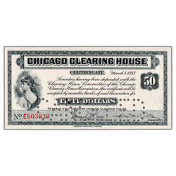 SOLD United States 1933 $50 Chicago Clearing House Certificate - Choice UNC