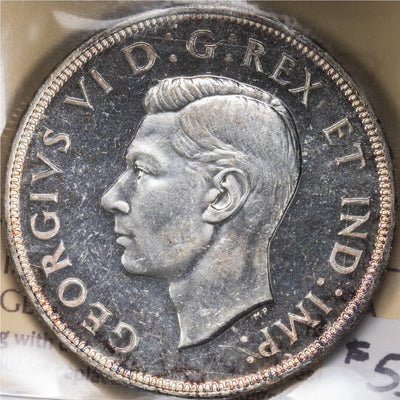 SOLD Canada 1947 Blunt 7 $1 Silver Dollar Coin - Key Date - ICCS MS-63