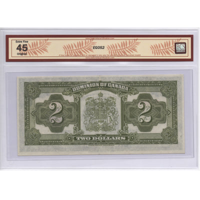 SOLD $2 1923 Dominion of Canada Note Bronze Seal Series J DC-26e - BCS EF-45