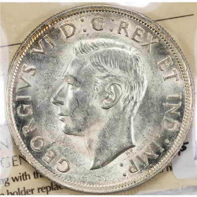Canada 1938 $1 Silver Dollar Coin - ICCS AU-58