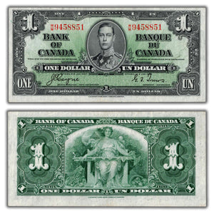 SOLD $1 1937 Bank of Canada Note Coyne-Towers W/M Prefix BC-21d - EF