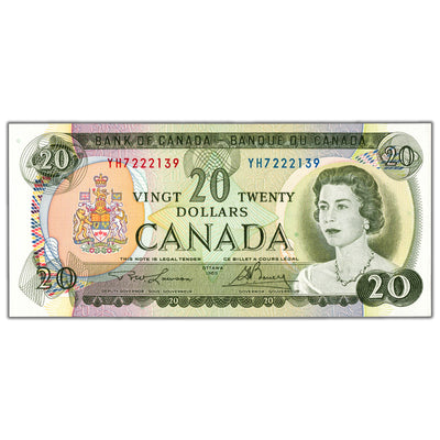 $20 1969 Bank of Canada Note Lawson-Bouey YH Prefix BC-50b - Choice UNC