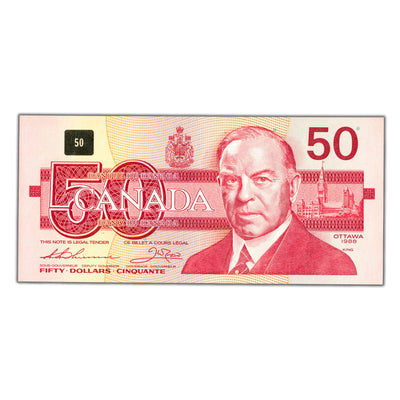 SOLD $50 1988 Bank of Canada Note Thiessen-Crow FHF Prefix BC-59a - Choice UNC