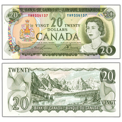$20 1969 Bank of Canada Note Lawson-Bouey YH Prefix BC-50b - Choice UNC