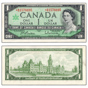 SOLD $1 1967 Bank of Canada Note *B/M Replacement BC-45bA-i - Uncirculated