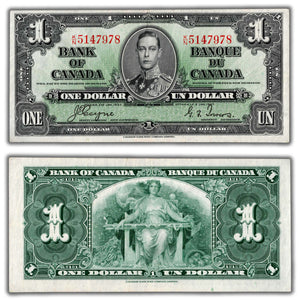 SOLD $1 1937 Bank of Canada Note Coyne-Towers K/N Prefix BC-21d - EF