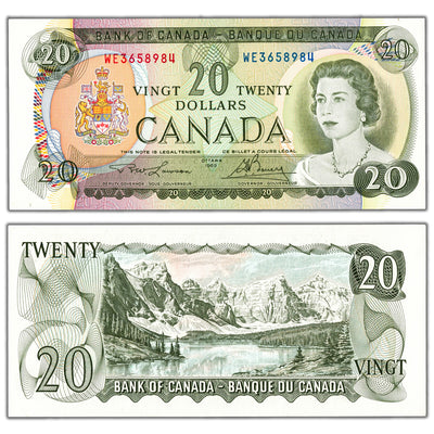 $20 1969 Bank of Canada Note Lawson-Bouey WE Prefix BC-50b - Choice UNC