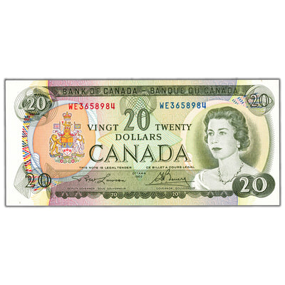 $20 1969 Bank of Canada Note Lawson-Bouey WE Prefix BC-50b - Choice UNC