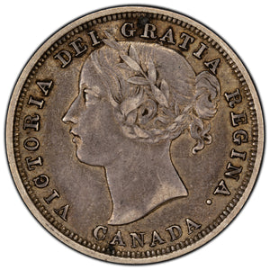 SOLD Canada 1858 Coinage Plain 5 20 Cents Silver Coin - VF-30