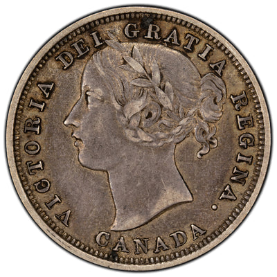 SOLD Canada 1858 Coinage Plain 5 20 Cents Silver Coin - VF-30