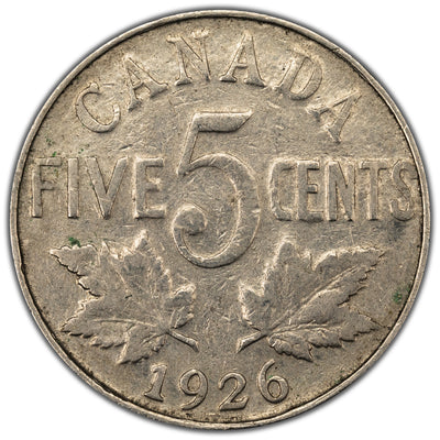 SOLD Canada 1926 Far 6 5 Cents Nickel Coin - Scratches