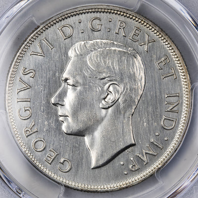 SOLD Canada 1947 Pointed 7 w/ Dot $1 Silver Dollar Coin - PCGS AU Detail Cleaned