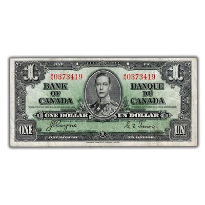 $1 1937 Bank of Canada Note Coyne-Towers M/N Prefix BC-21d - VF