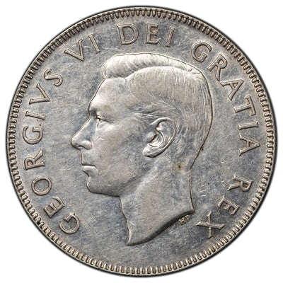 SOLD Canada 1948 50 Cents Half Dollar Silver Coin - Key Date - VF/EF