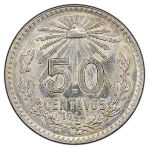 SOLD Mexico 1944 50 Fifty Centavos Silver Coin