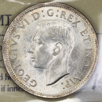 SOLD Canada 1939 25 Cents Quarter Silver Coin - ICCS MS-63