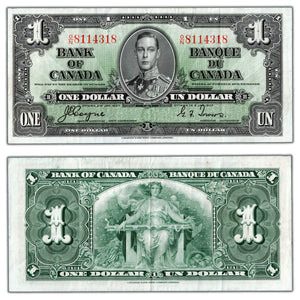 SOLD $1 1937 Bank of Canada Note Coyne-Towers O/N Prefix BC-21d - VF+