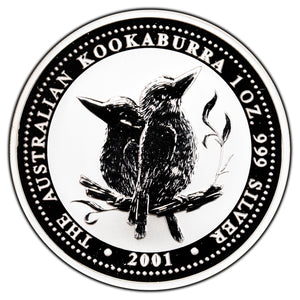 SOLD Australia 2001 $5 1oz .999 Fine Silver Kookaburra - In Capsule