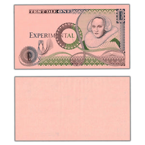 SOLD Great Britain c.1980's Experimental Test Die One Note - Uniface
