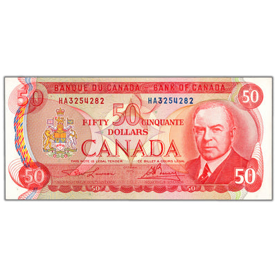 $50 1975 Bank of Canada Note Lawson-Bouey HA Prefix BC-51a - Choice UNC