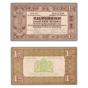 SOLD Netherlands 1938 1 One Gulden Zilverbon Note P #61
