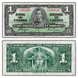 SOLD $1 1937 Bank of Canada Note Coyne-Towers K/N Prefix BC-21d - Crisp VF/EF