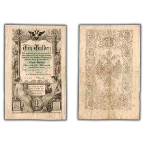 SOLD Austria 1866 1 One Gulden Note P #A150 (1) - Pinholes