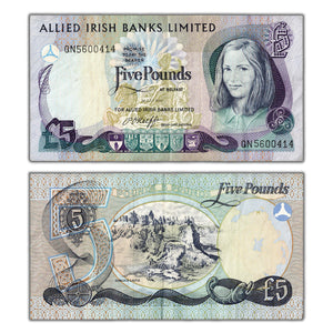 SOLD Ireland Allied Irish Banks Ltd. 1983 5 Pounds Note P #2b
