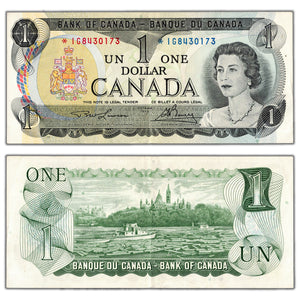 SOLD $1 1973 Bank of Canada Note *IG Replacement Prefix BC-46aA - EF/AU