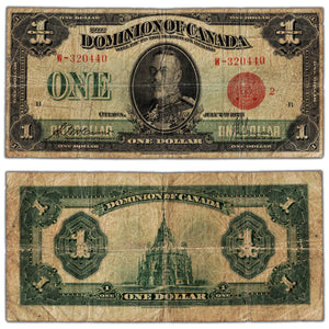 $1 1923 Dominion of Canada Note Red Seal Series W DC-25g - Circulated