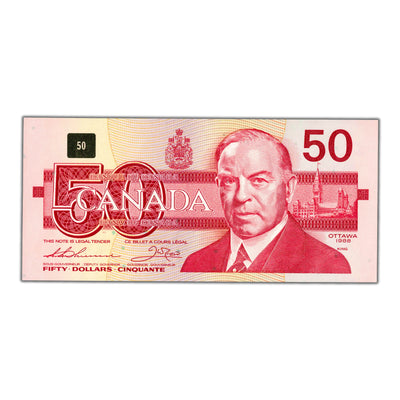 SOLD $50 1988 Bank of Canada Note Thiessen-Crow FHB Prefix BC-59a - Choice UNC