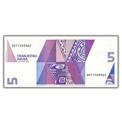 Aruba 1990 5 Five Florin Note P #6 - Choice UNC